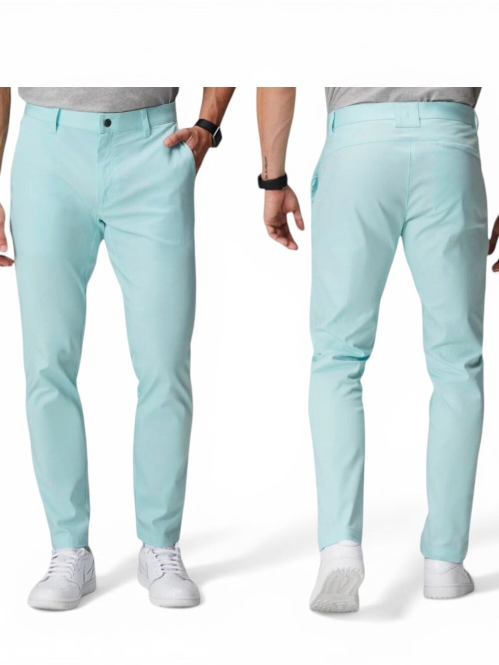 Fabletics High Side Chino Modern Classic Fit Nordic Blue Aqua NWT New 36 x 30